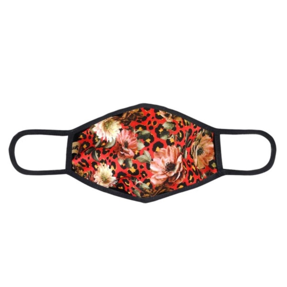 Leopard Floral Face Mask - Picture 2 of 3